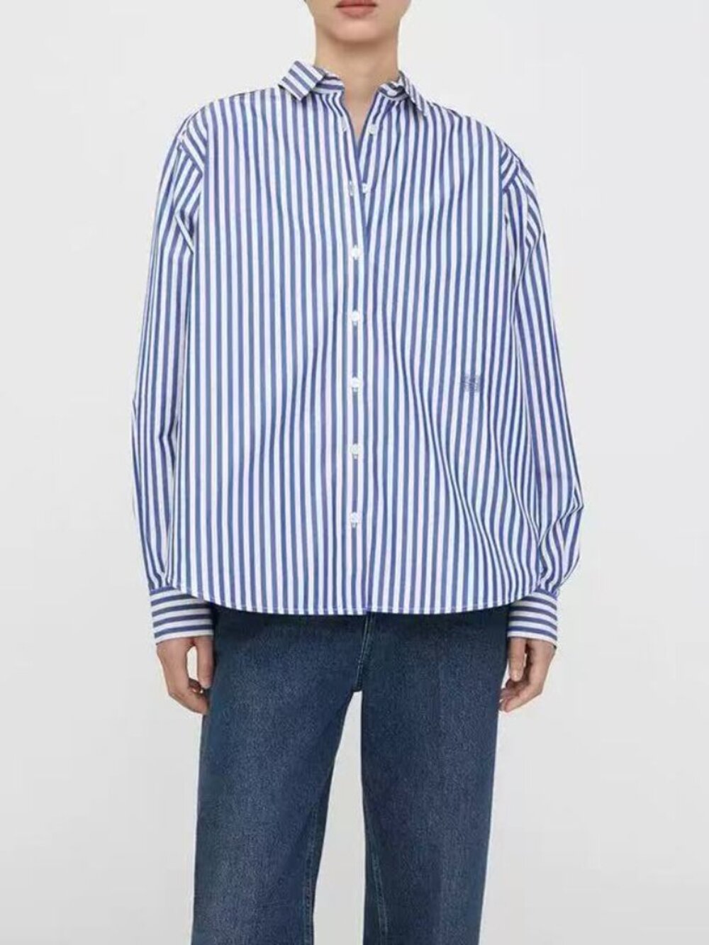 Toteme Blue and White Capri Shirt size 34